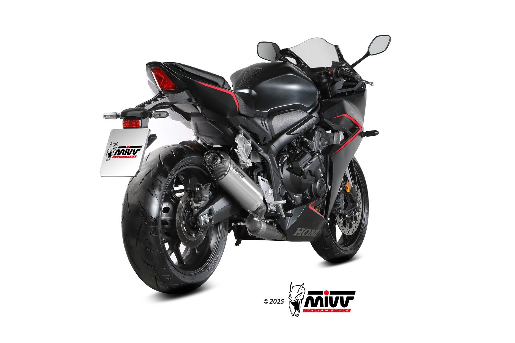 MIVV Escape Completo 4x2x1 AK-1 Titânio com tapa de Carbono Honda CBR 650 R 2024-2026 3 MIVV Escape Completo 4x2x1 AK-1 Titânio com tapa de Carbono Honda CBR 650 R 2024-2026